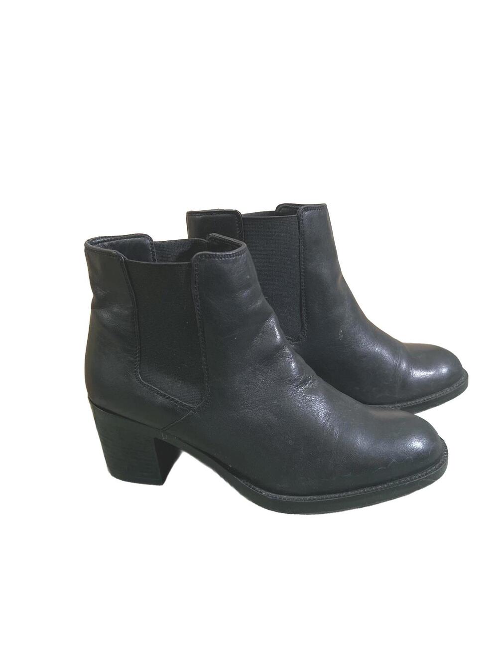 Clarks Mascarpone Bay Cuir Noir Black Leather Chelsea Ankle Boots Womens 8.5 M